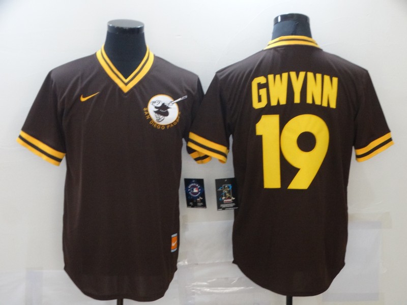Men's San Diego Padres Tony Gwynn #19 Brown Jersey